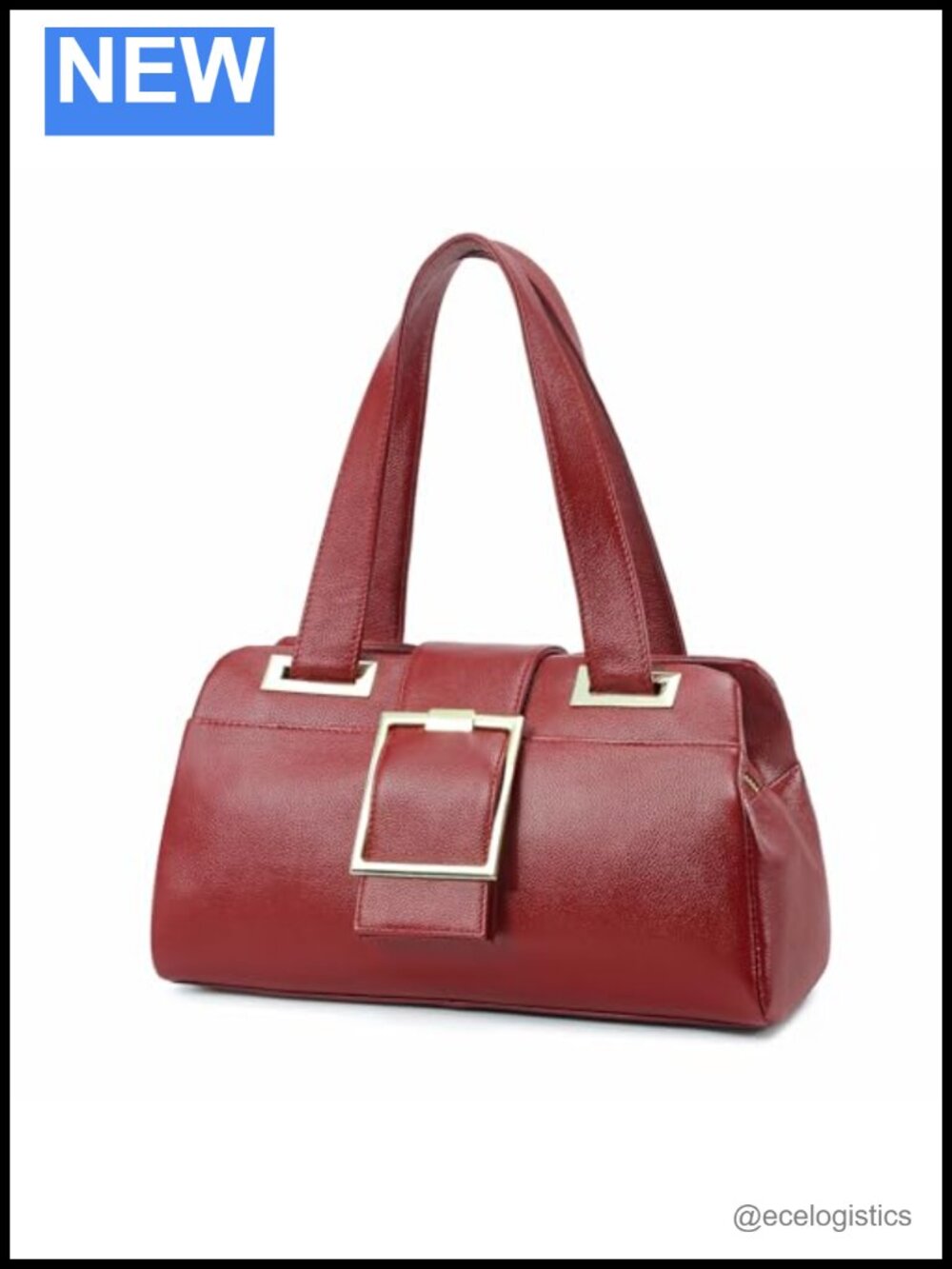 Genuine Top Grain Leather Tote Handbag 7 Pockets 3 Compartments 4L Capacity